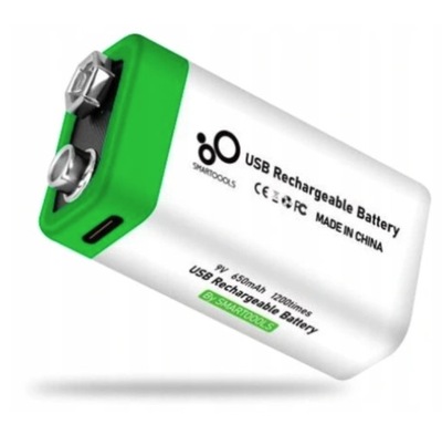 BATERIA AKUMULATOR SMARTOOOLS 9V 650mAh USB-C