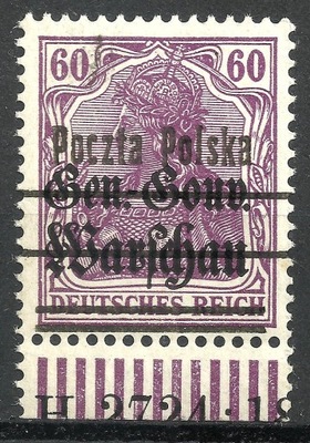 1918 Polska Fi.16 II d ** HAN margin. PP na GGW gw