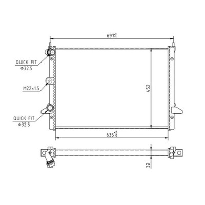 CHLODNICA, SISTEMA DE REFRIGERACIÓN DEL MOTOR HART 605 975  