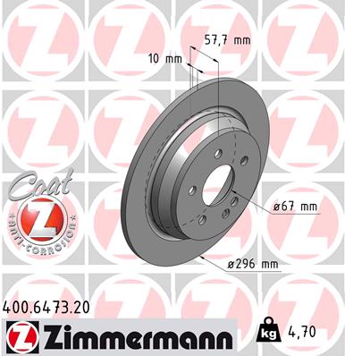 ZIMMERMANN 400.6473.20 DISKU STABDŽIŲ 