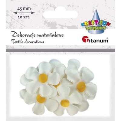 Dekoracje materiałowe Titanum 10 szt. białe kwiaty