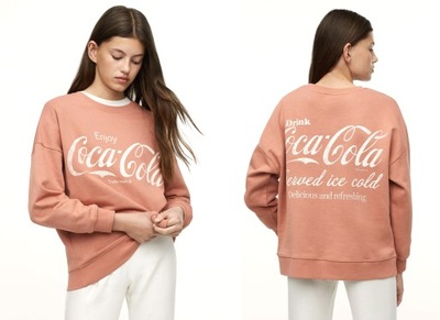 MANGO pudrowa bluza oversize Coca-cola