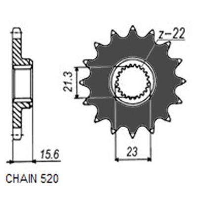 ЗУБЧАТКА ПРИВОДНАЯ ПЕРЕД MOTO. SUNSTAR 372-14