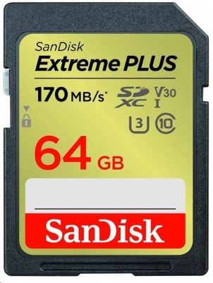 SANDISK 64GB SD SDXC Class 10 EXTREME 170MBs UHS-3