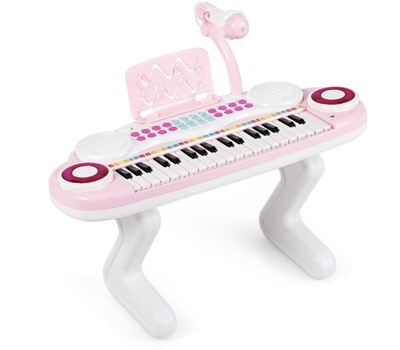 Keyboard dla dzieci z mikrofonem różowy