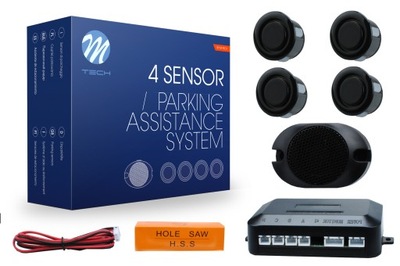 SENSORS PARKING 4 PCS. BUZZER BLACK 18MM M-TECH  