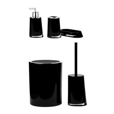 Elegancki zestaw akcesoriów łazienkowych Kosz na śmieci Stylowy zestaw kąpielowy 5 sztuk w kolorze czarnym