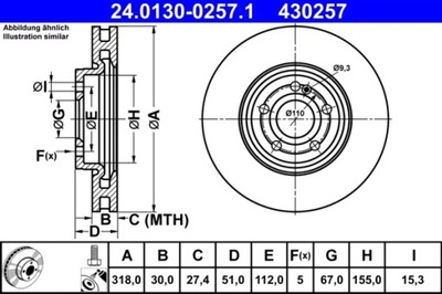 24.0130-0257.1/ATE DISC HAM.PRZOD  