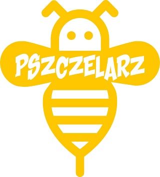 Naklejka samochodowa żółta "PSZCZELARZ" - NS-003Y