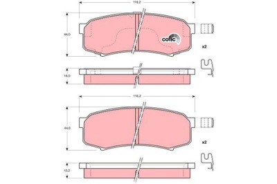 TRINKELĖS STABDŽIŲ - KOMPLEKTAS COTEC GDB3110 