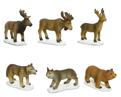 Figurki leśnych zwierząt szopka świąteczna 6szt