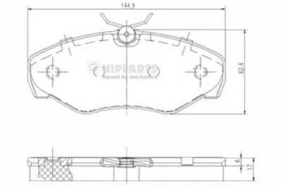 КОМПЛЕКТ КОЛОДОК ШАЛЬМІВНИХ NIPPARTS 