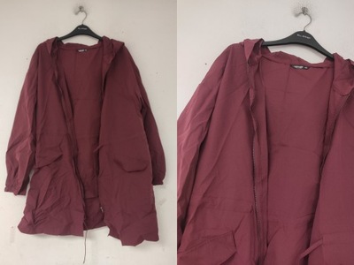 SHEIN Bordowa kurtka parka z wiązaniem XL/XXL