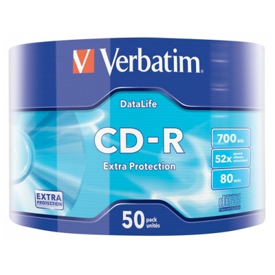VERBATIM CD-R wrap 50 700MB 52x DataLife EXTRA PROTECTION 43787 80min 50szt