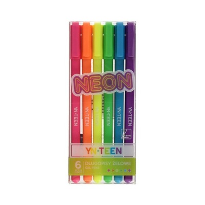 Długopis żelowy 6kol neon YnTeen
