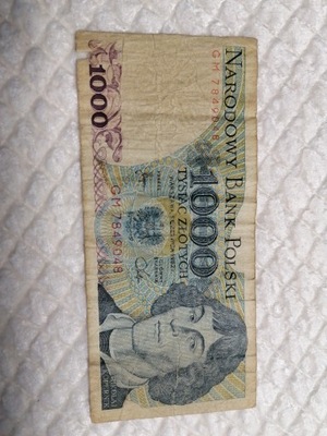 1000 złotych banknot 1982