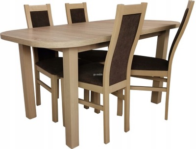 stół OWAL 150/190x80 i 4 krzesła AUSTIN