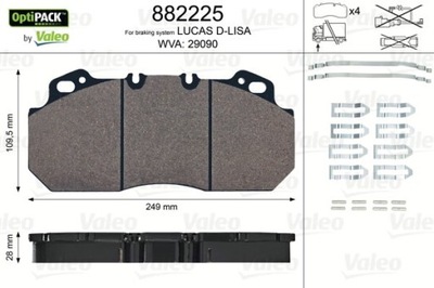 ZAPATAS HAM.RVI 29090 RENAULT: MAGNUM, PREMIUM VALEO VAL882225  