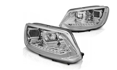 ŽIBINTAI VW TOURAN II 10-15 CHROME TUBE DRL DTS LED 