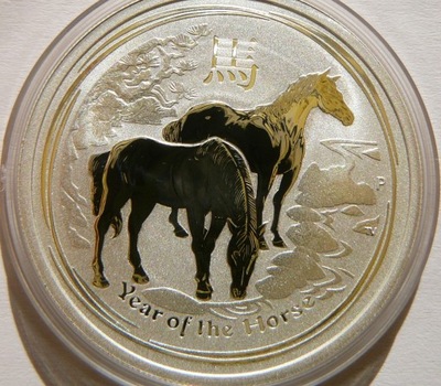 1/2$ AUSTRALIA 2014 ROK KONIA HORSE LUNAR Ag 999