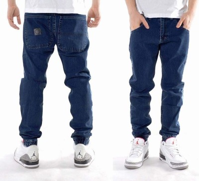 Spodnie 36 Mass Base Jeans Joggery granat jogger