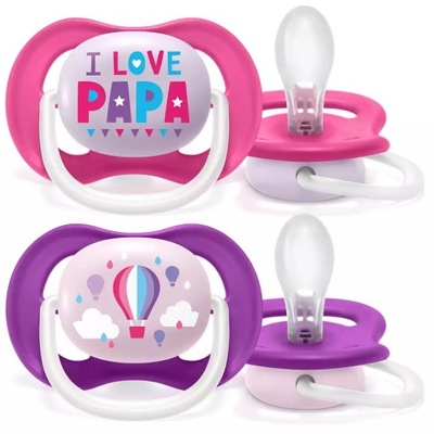 AVENT Smoczek AIR I LOVE PAPA 6-18m 2szt 080/04