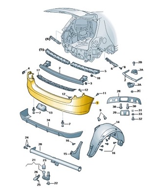 APKALA GALINIO BUFERIO SKODA FABIA 5J6807421H. PRODUKTAS NOWY, ORIGINALUS 