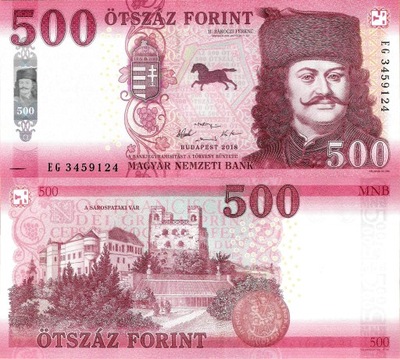Węgry 2018 - 500 forint - Pick 202 UNC
