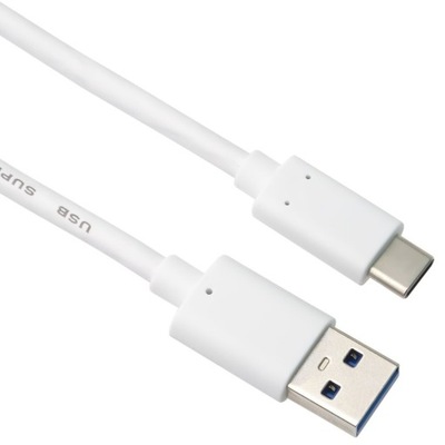 Kabel USB-C - USB 3.0 A (USB 3.2 generation 2, 3A, 10Gbit/s) 0,5m biały