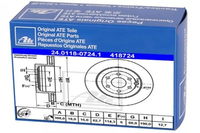 Ate 24.0118-0724.1 диск тормозная фото №1