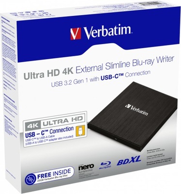 Nagrywarka Verbatim Blu-Ray Slimline Ultra HD 4K