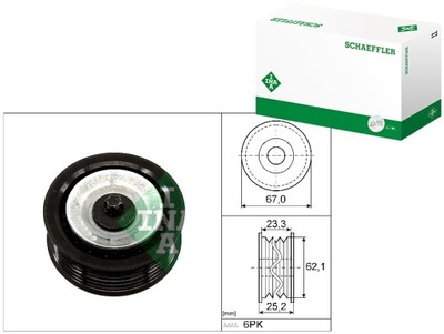 Schaeffler ina 532 0619 10 ролик направляющая / направляющая, ремень клиновой зубчатый фото №1