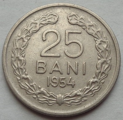 RUMUNIA - 25 bani - 1954