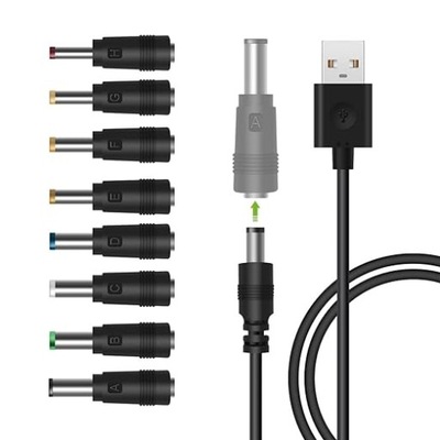 LANMU Adapter Kabel USB na DC 8 w 1 USB A z 8 Wtyczkami Do Routera