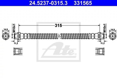 ATE 24.5237-0315.3 ПАТРУБОК ТОРМОЗНОЙ ГИБКИЙ