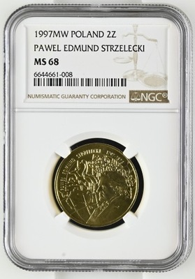 2 Złote Polska 1997 NGC MS 68 Edmund Strzelecki