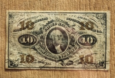 10 centów 1863r banknot