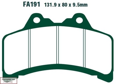 КОЛОДКИ ТОРМОЗНЫЕ EBC FA191 (КОМПЛЕКТ. NA 1 ДИСКИ ТОРМОЗНЫЕ)