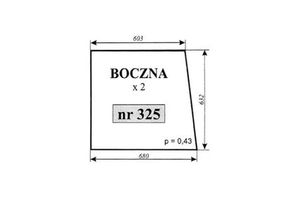 SZYBA BOCZNA MF-255 POM ZAMOŚĆ 325