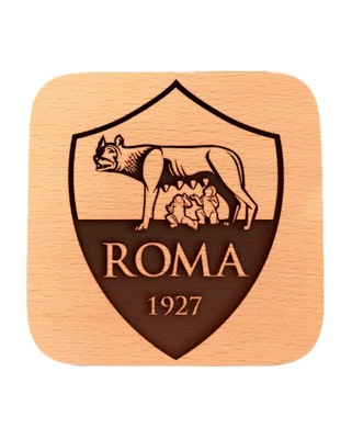 Drewniana podkładka pod kubek, kufel AS Roma