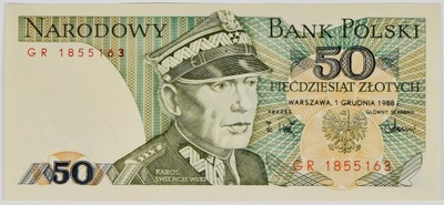 50 zł - 1988 rok - seria GR - UNC