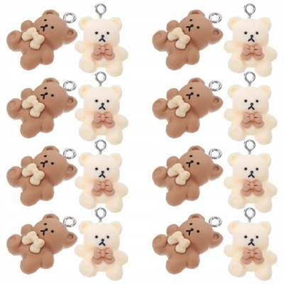 Bransoletka zawieszki z żywicy Bear Charms 24 szt