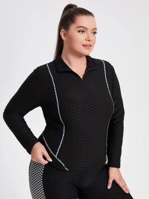 SHEIN CZARNA KOSZULKA ZAMEK (1XL)