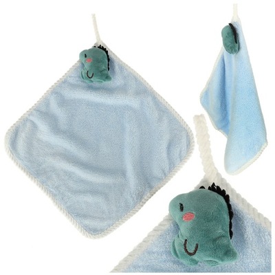 Ręcznik ręczniczek do rąk dla dzieci do przedszkola 30x30cm niebieski dinoz