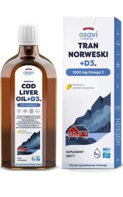 Osavi Tran Norweski +D3, 1000 mg Omega 3 cytrynowy 250 ml