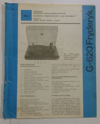 SCHEMAT URZĄDZENIA GRAMOFON G - 620 FRYDERYK