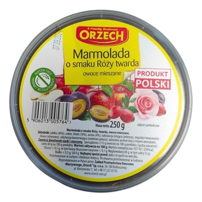 Marmolada RÓŻANA Orzech 250g twarda