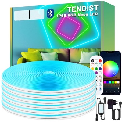 TENDIST Taśma LED 3m, Neon Bluetooth, IP68, Sterowanie Aplikacją