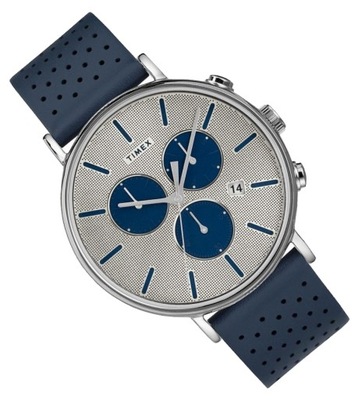 Klasyczny zegarek męski na pasku Timex Chronograf TW2R97700 Powystawowy