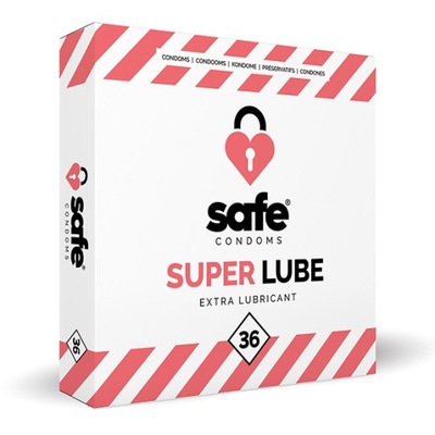 SAFE SUPER LUBE MOCNO NAWILŻANE PREZERWATYWY 36SZT